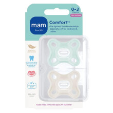 MAM Comfort Soothers 03 Months 2 Pack Newborn Dummies Comes in Dum
