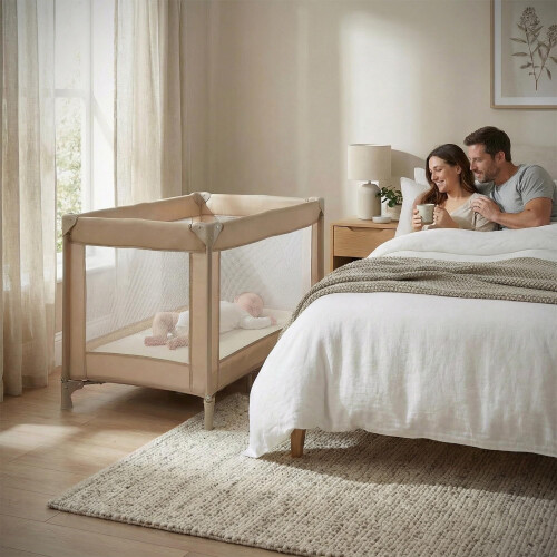 Red Kite Red Kite Sleeptight Travel Cot - Biscotti 1