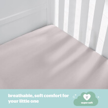 Silentnight Safe Nights Fitted Sheet Crib Mattress Breathable 100 Co