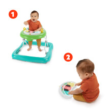 Bright Starts Tiny Trek Jungle Vines 2in1 Baby Activity Walker with Re