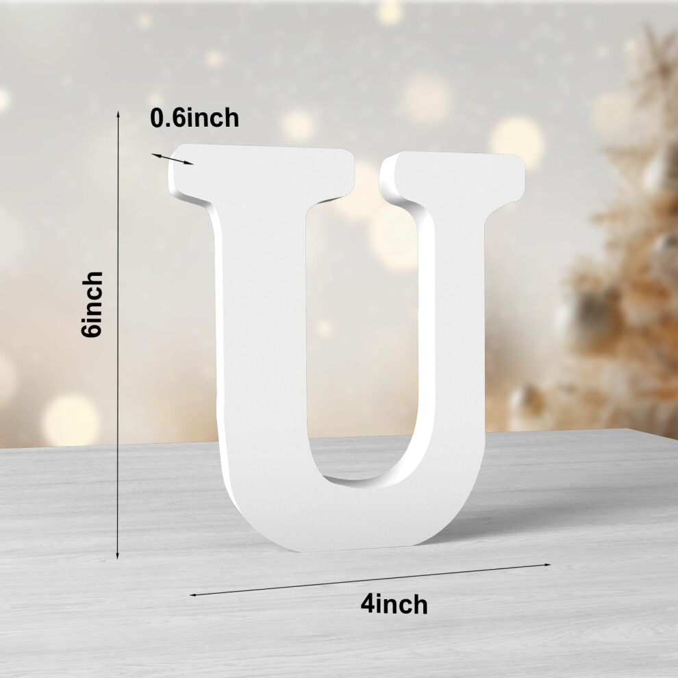 Aruatu 6 Inch White Wood Letters Unfinished Wooden Letter For Wall Dec