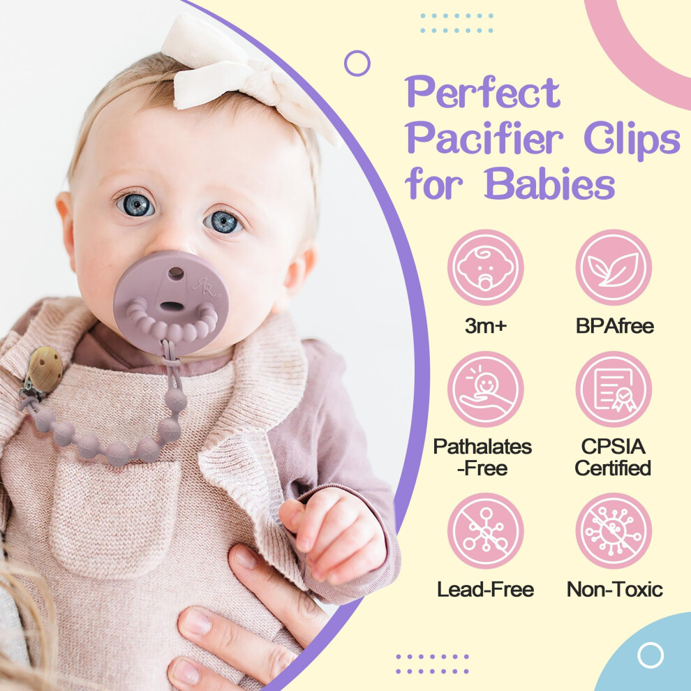 Mumez Dummy Clip 2 Pcs Premium Silicone Dummy Clip Boys Girls Comfor