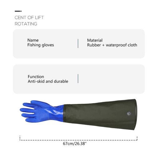 Rubber Gloves Waterproof Chemical Resistant 1 Pair 2