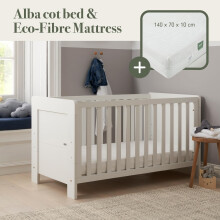 Tutti Bambini Alba Cot Bed Bundle Cot Bed with EcoFibre Mattress Incl