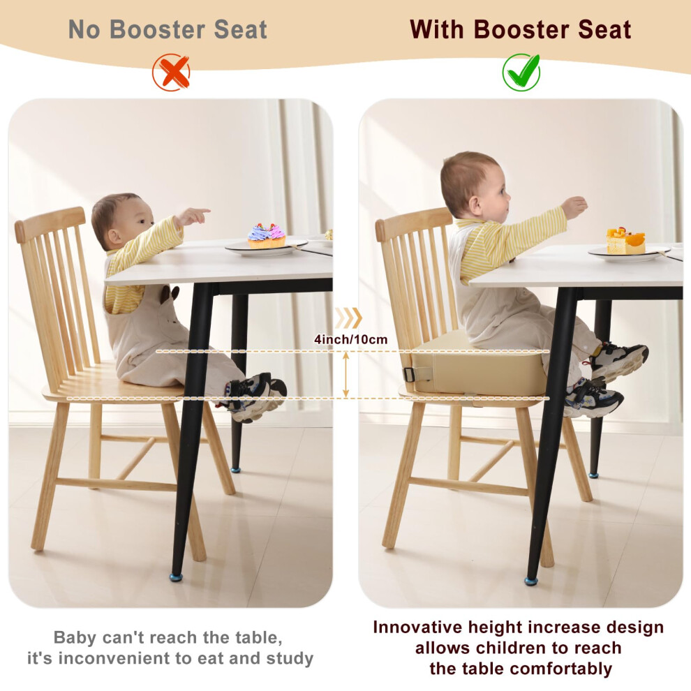 Totidyh Toddler Booster Seat For Dining Chair 10Cm Pu Washable Baby Bo