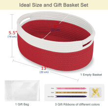BOSROTY Small Woven Basket with Gift Bags and Ribbons Empty Baby Gift