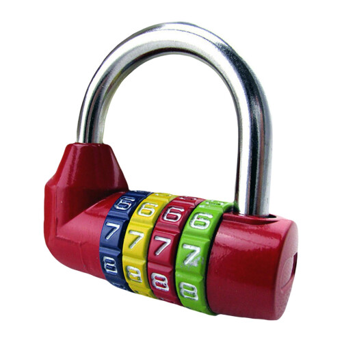 Digital Combination Padlock 4-Digit Red 1