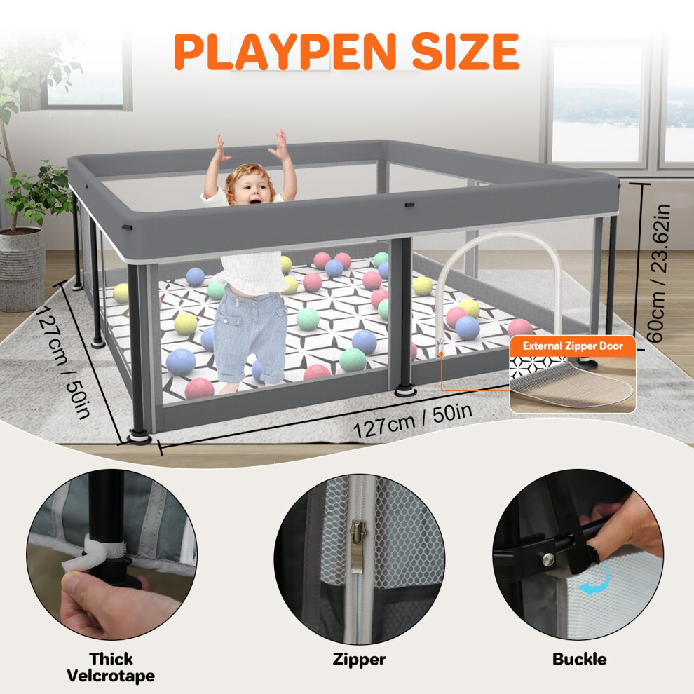 Colpart Foldable Baby Playpen With Mat Portable Spacious Sturdy Play Yard Fo