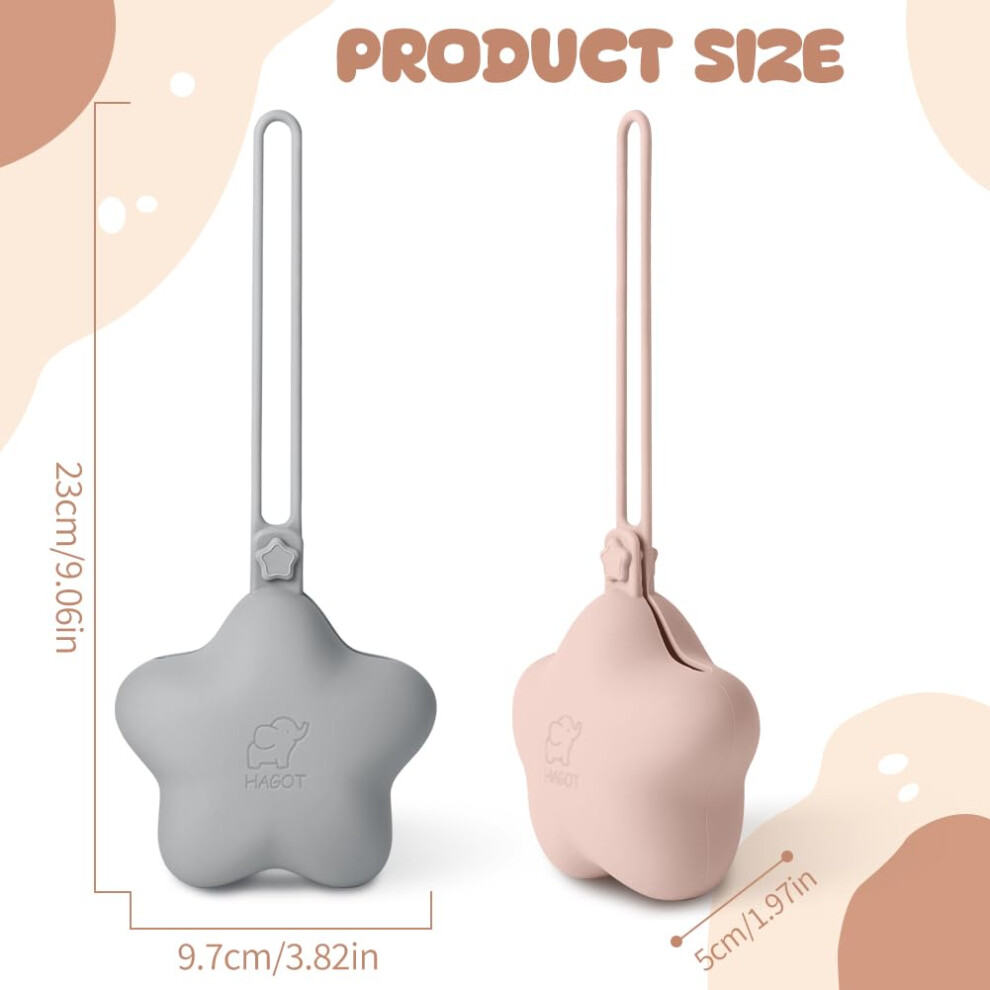 Hagot 2 Pack Silicone Dummy Holder Universal Pacifier Case For Travel
