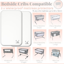 Next to Me Crib Waterproof Mattress Protectors Covers 2 Pcs SET 100