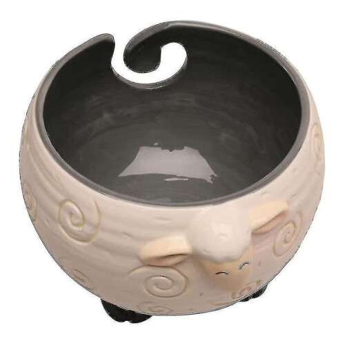 Sleepy Sheep Ceramic Yarn Bowl 6 inches 2