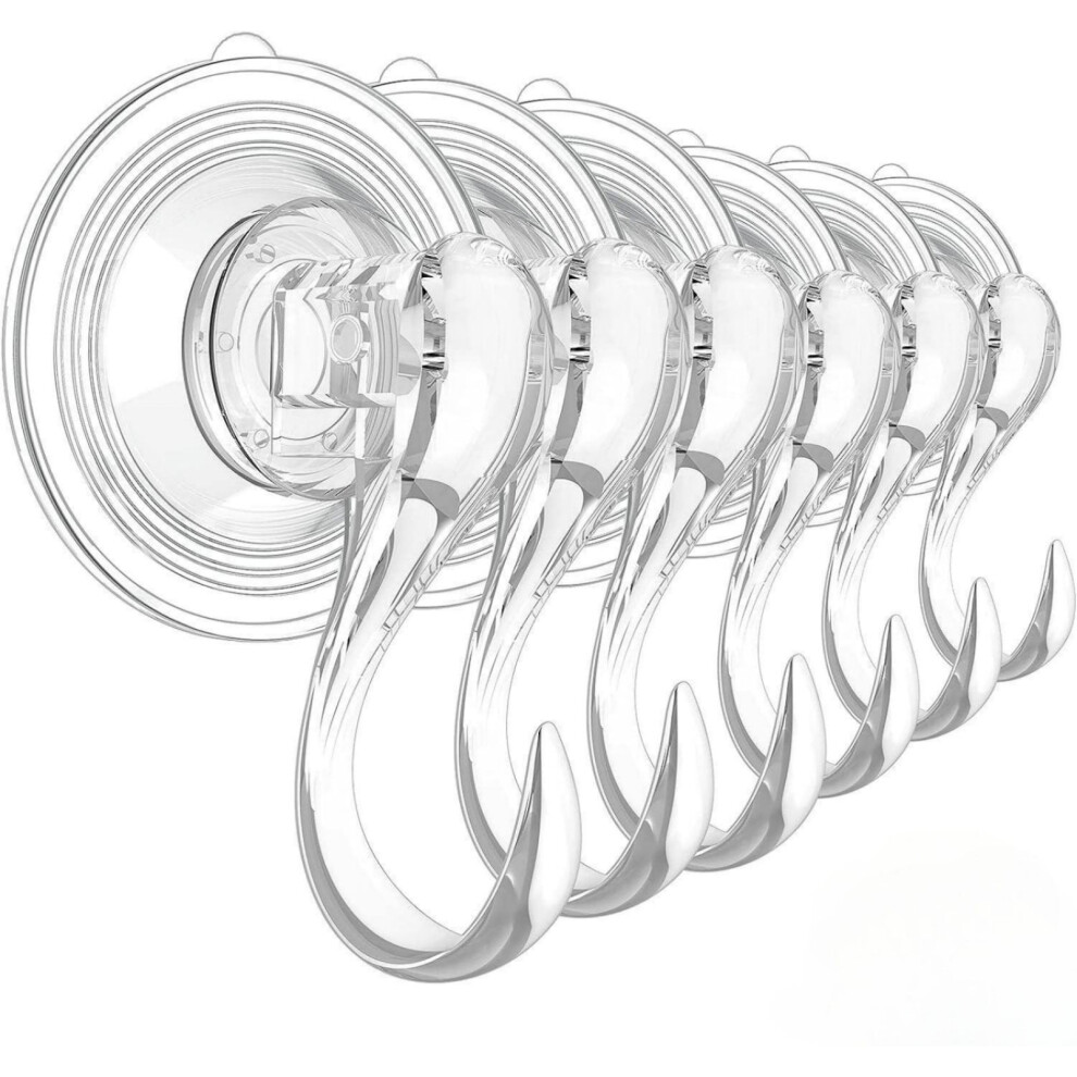 Clear Heavy Duty Suction Cup Hooks 6 Pack 9558830314862