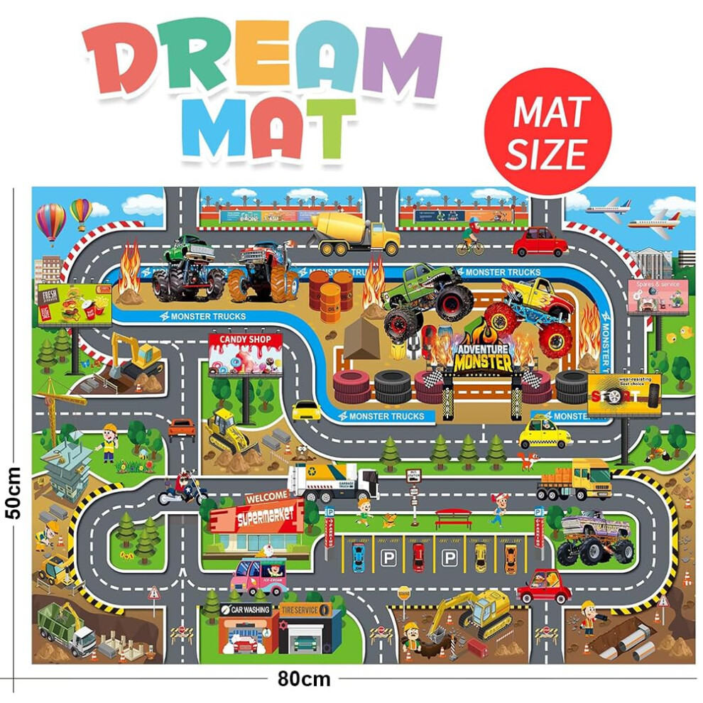 Wfkkmeq Car Rug Car Play Mats For Kids City Playmat Rug Toy Pay Mat Wi