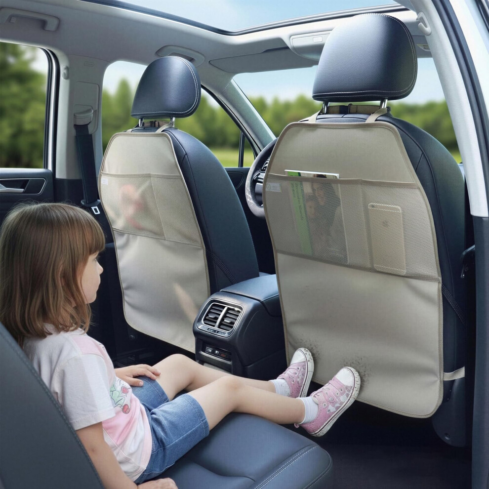 Viaviat Car Seat Protector Large Kick Mat 2 Pack Durable Water Resista