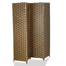 Room Divider 4-Panel Hand-Woven Folding Screen 6 ft