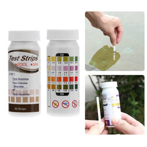 Pool and Spa Test Strips for pH Alkalinity Hardness Chlorine 1