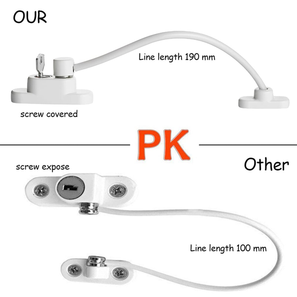8PCS Window Door Restrictor Lock Window Locks for UPVC Windows Adhesiv