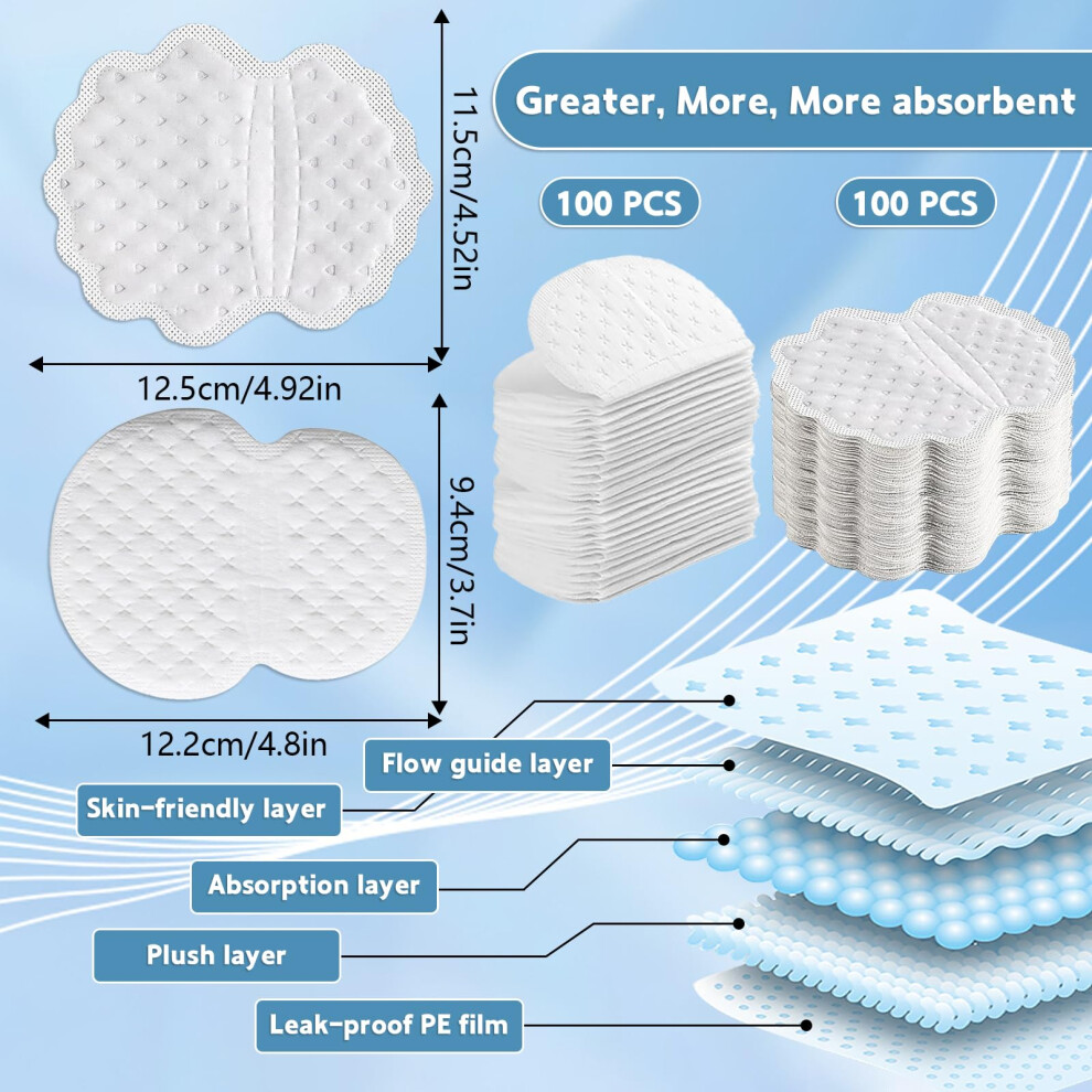 Gonggi 200Pcs Armpit Sweat Pads Disposable Underarm Sweat Pad Under Arm For M
