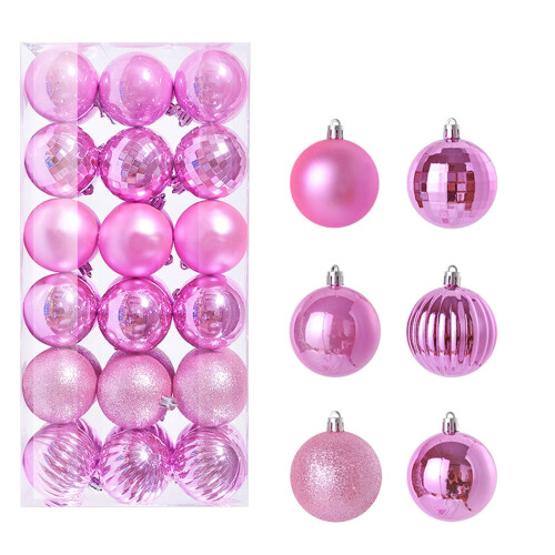 Pink Christmas Tree Ornaments 36pcs 1.57 inch 2