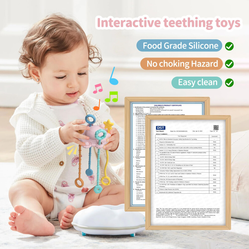 Etetoo Montessori Pull String Toy For Babies Food Grade Silicone Early