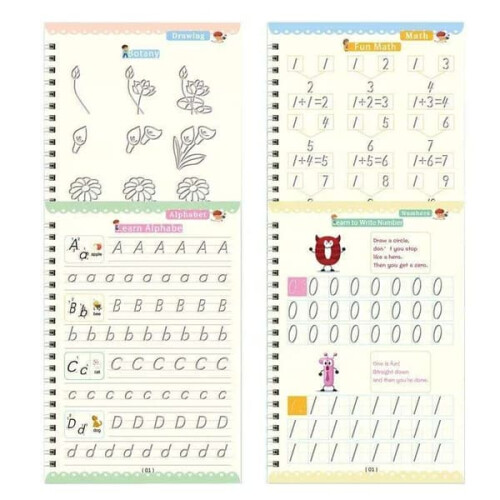 Reusable Writing Practice Book Multicolor Set of 4 2