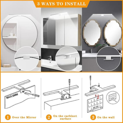 LED bathroom wall lamp cold white 6000K 6W 30cm IP44 2