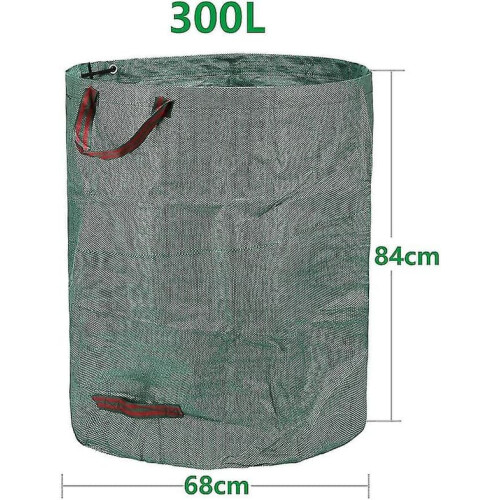 3 τεμάχια σακούλες απορριμμάτων κήπου 300L (Υ84cm, Β67cm), μεγάλη σακούλα κήπου με λαβή, 1