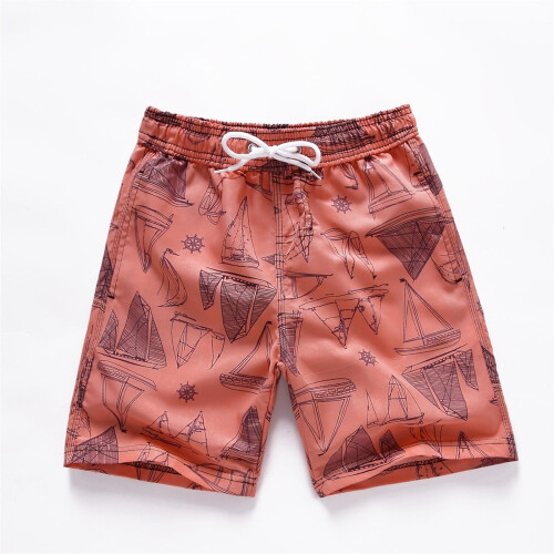 Boy's swim shorts quick-dry print beach trunks