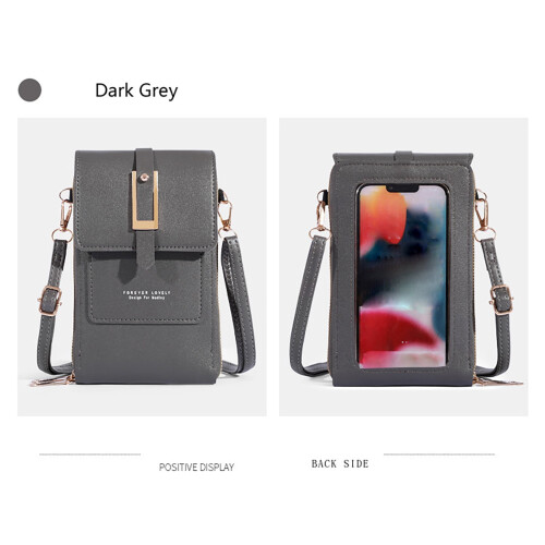 Dames crossbody telefoontas van leer met touchscreen mini-formaat. 1