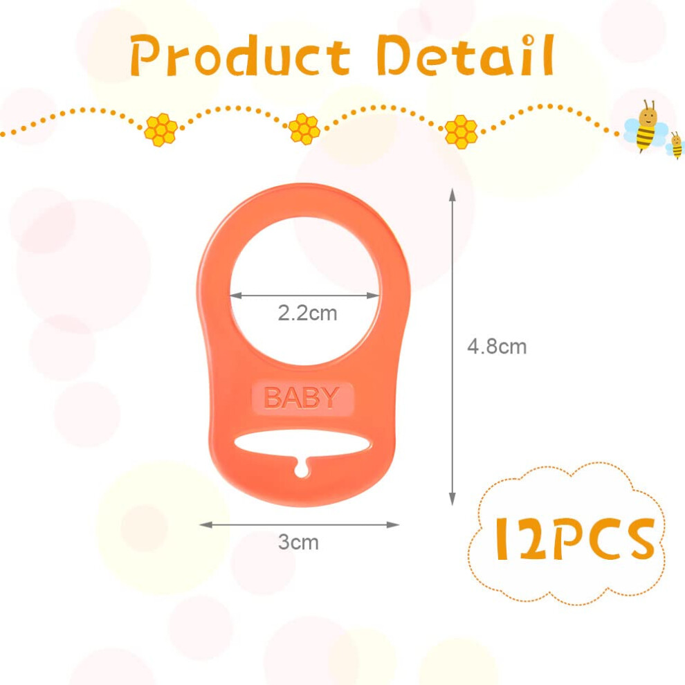 Vicloon Baby Dummy Pacifier Holder Clip Adapter 12Pcs Silicone Dummy C