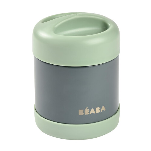 BEABA Portion inox isotherme 300 ml Gris Minéral/Vert 1