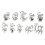 Fake Helix Piercing Ear Cuff Silver 10-Pack 2