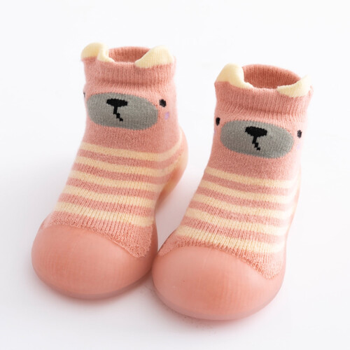 Kinder-Strickpantoffeln mit weicher Gummisohle 1