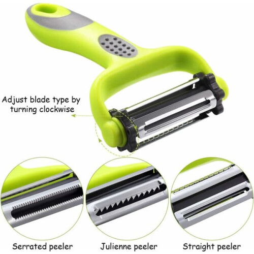 Vegetable Slicer Stainless Steel 3-Piece Rotating 2