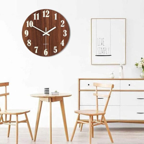 Light Wall Clock Wooden Design 30 cm 2