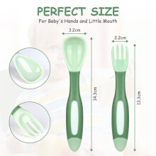 Vicloon 4pcs Baby Cutlery Feeding Set Toddler Utensils Spoons Forks Ba