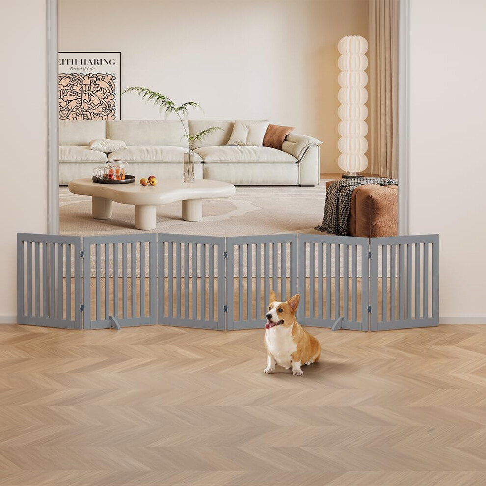 Unipaws 306 Cm Extra Wide Pet Gate Free Standing Dog Gate For Doorways