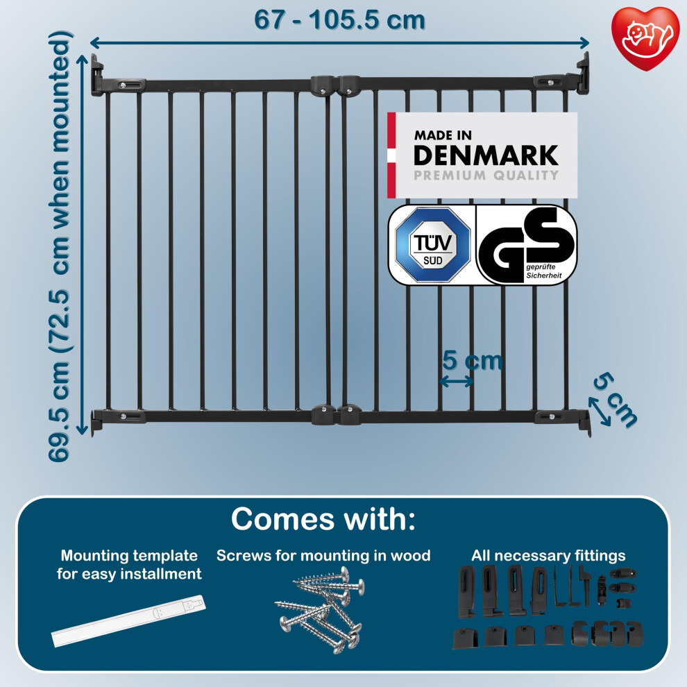Babydan Flexifit 671055 Cm Extendable And Flexible Stair Gatebaby Gate