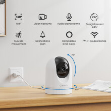 Cinnado 5G Indoor Camera 5MP Baby Monitor Camera with APP CCTV Camera