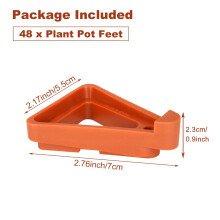 LOLYSIC 48Pcs Plastic Plant Pot Feet Triangle Planter Feet