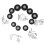 Luggage Bag Wheel Replacement Kit Axles Black 45 mm 5