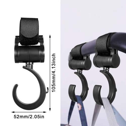 2 Pack Buggy Clips with 360 Rotation – Universal Pram Hooks for Shopp