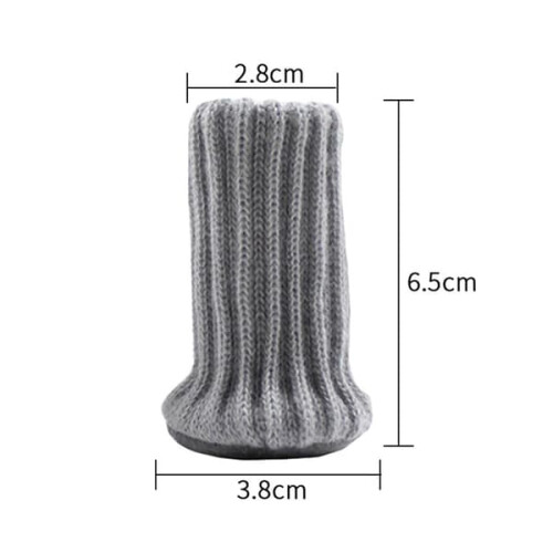 Knitted Chair Leg Socks Gray 24pcs 2