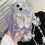 Compatível com iPhone, Capa protetora com glitter de borboleta fofa e pulseira para mulheres/meninas, roxa. 8