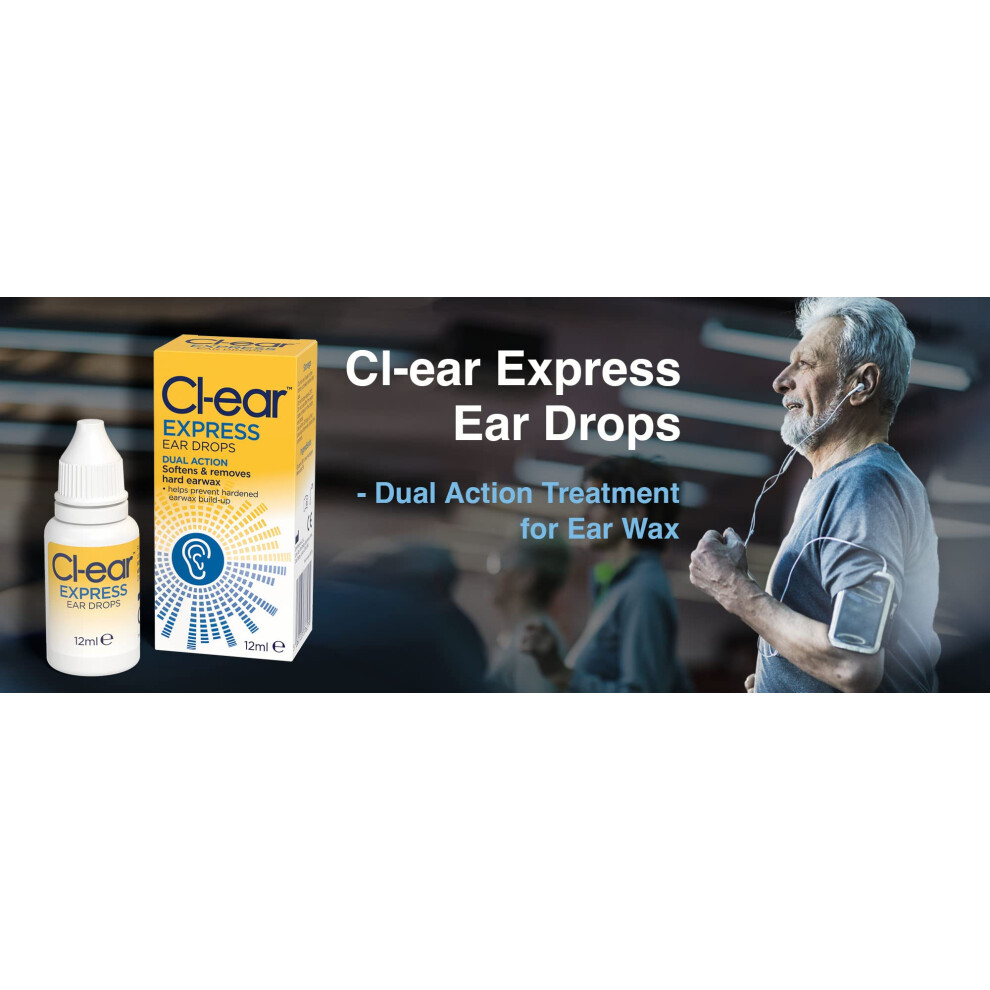 Cl-Ear Express Ear Drops Dual Action Ear Wax Removal Softens And Break