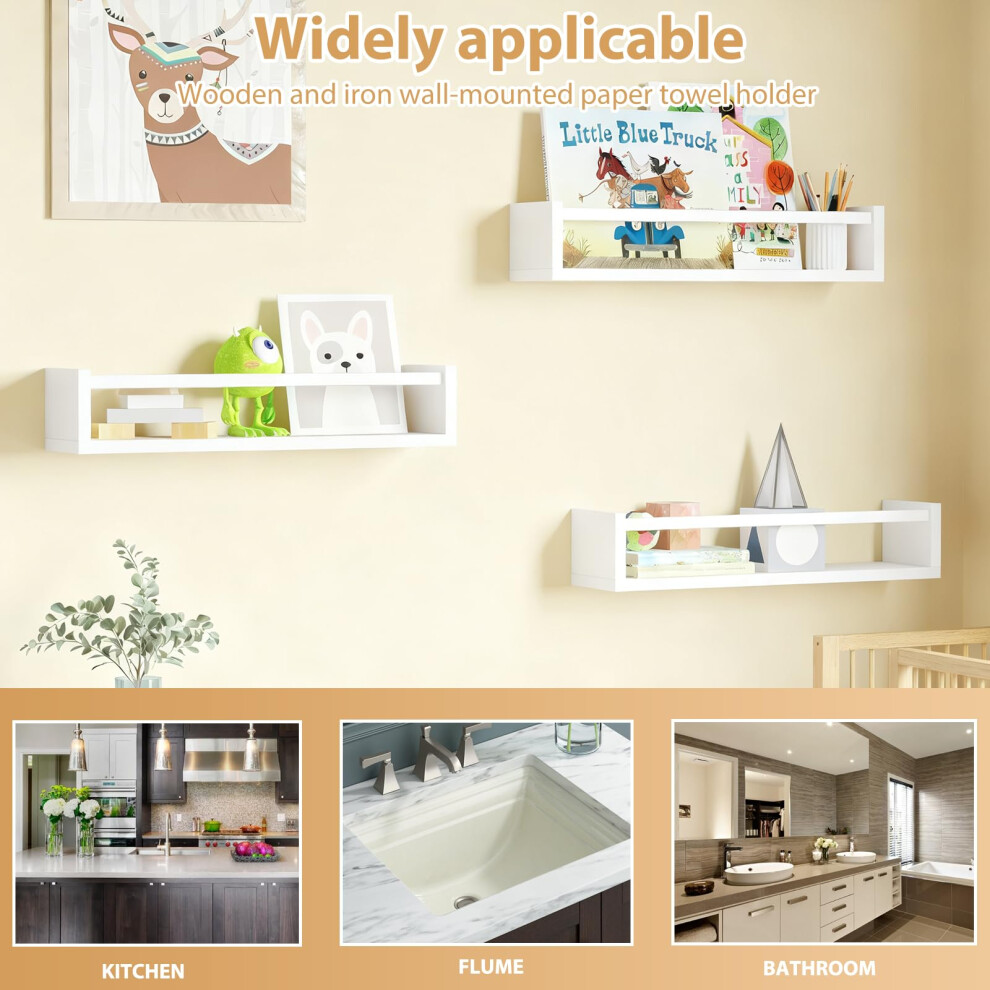 Zonjie Nursery Book Shelves Set Of 3 Wooden Floating Book Shelves 165