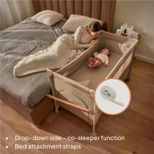 Lionelo Ellen 3in1 Travel Cot with 2 Height Levels CoSleeper – DropSi