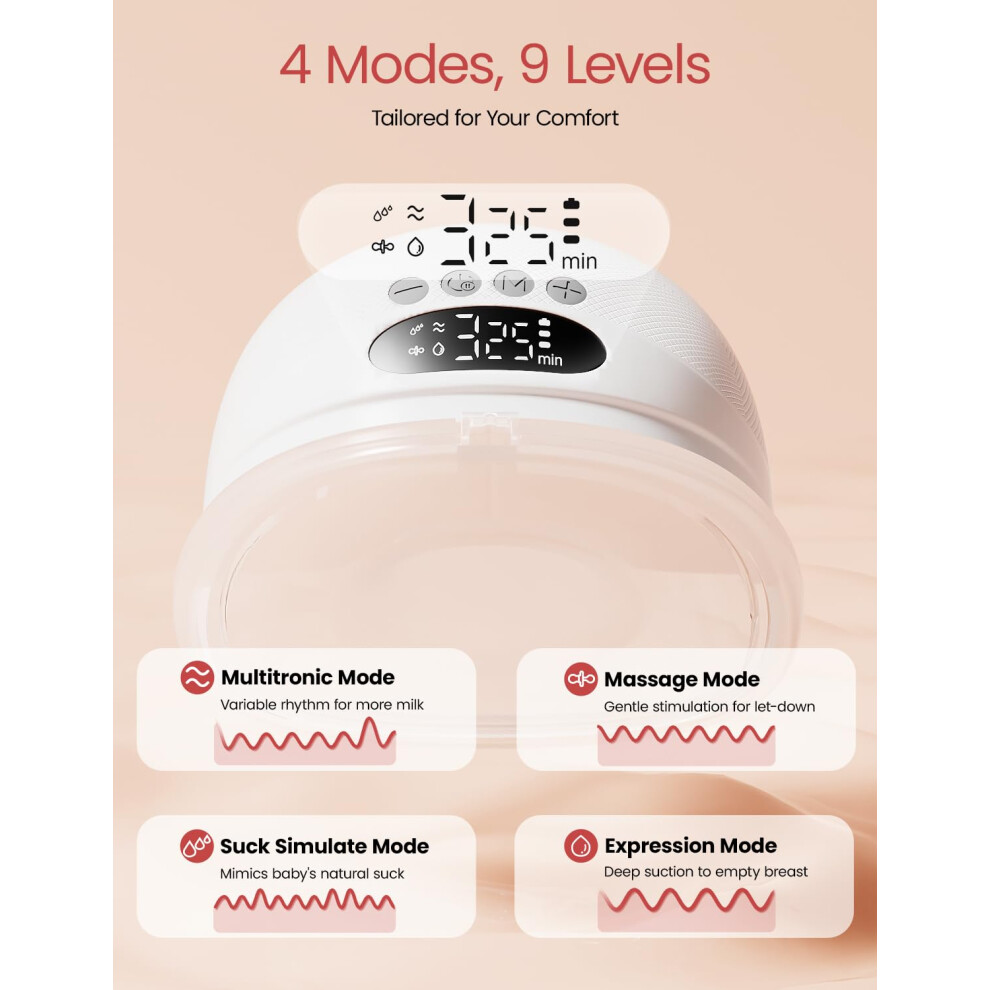 Ncvi Hands Free Breast Pump Wearable Portable Breast Pumps 4 Modes 9 L