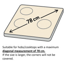 HOMELAY Stainless Steel Gas Hob Cover Handcrafted in Europe Dimensions
