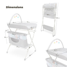 GOOZIE Baby Changing Table with Wheels – 5Level Adjustable Height Baby